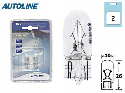 POLTTIMOPARI AUTOLINE 12V 3W T10 BLISTER