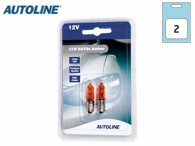 POLTTIMO AUTOLINE 12V 21W BAY9S KELT 2 KPL/BLISTER