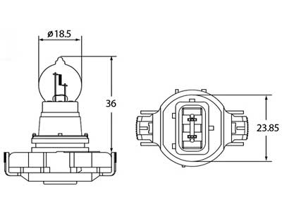 POLTTIMO XTEC 12V PS24W PG20-3 KANTA