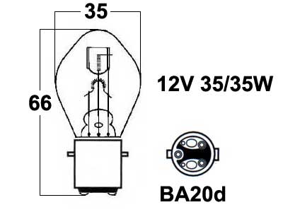 POLTTIMO 12V 35/35W BA20D