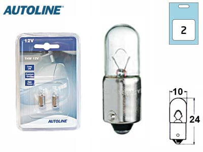 POLTTIMOPARI AUTOLINE 12V 4W BA9S BLISTER