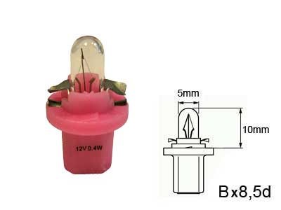 POLTTIMO 12V 0.4W BX8.5D PINKKI