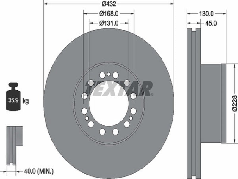 TEXTAR JARRULEVY 432MM MAN TGA ETU 22.5