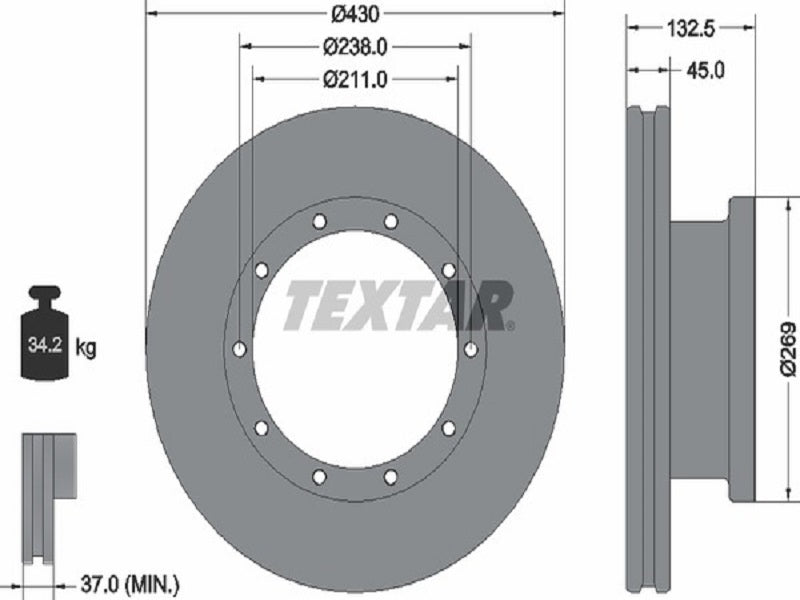 TEXTAR JARRULEVY 430MM MB ACTROS ETU/TAKA