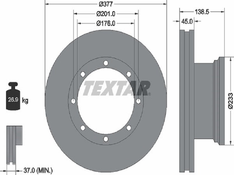 TEXTAR JARRULEVY 377MM MB ATEGO TAKA