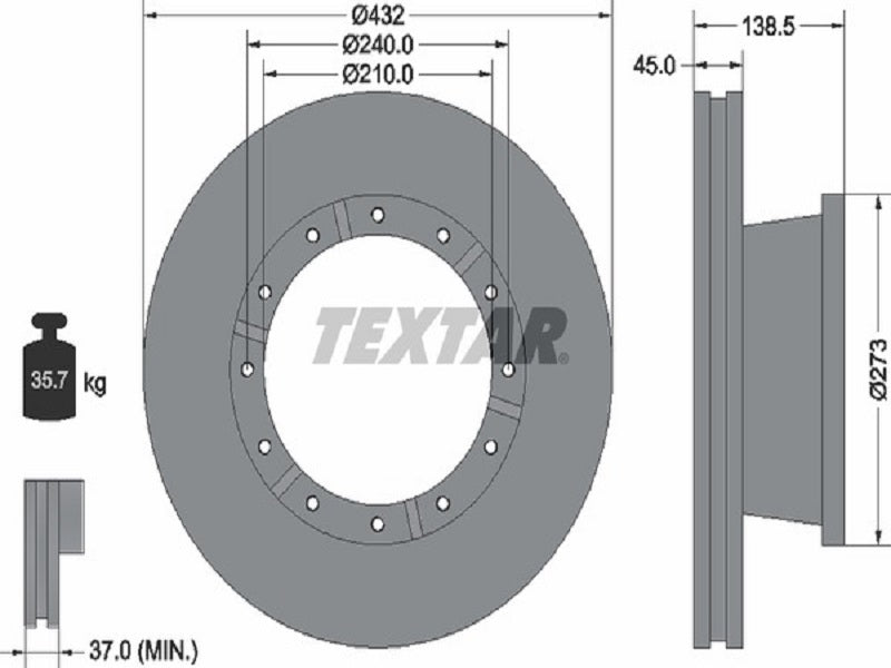 TEXTAR JARRULEVY 436MM IVECO STRALIS ETU