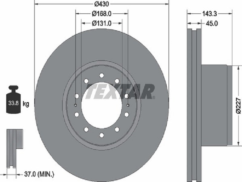 TEXTAR JARRULEVY 430MM MB ACTROS ETU