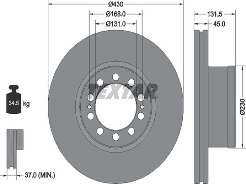 TEXTAR JARRULEVY 430MM MB MP4 ETU/TELI