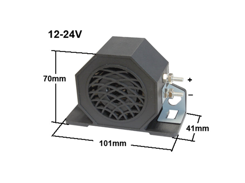 PERUUTUSHÄLYTIN 12/24V 97DB 102X70X41MM