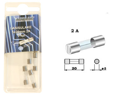 SULAKEBLISTER LASI 2A 5X20MM 5-KPL