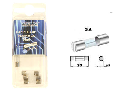 SULAKEBLISTER LASI 3A 5X20MM 5-KPL