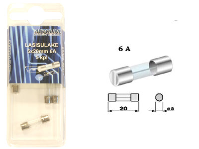 SULAKEBLISTER LASI 6A 5X20MM 5-KPL
