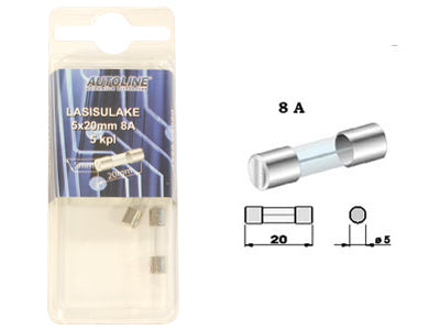SULAKEBLISTER LASI 8A 5X20MM 5-KPL