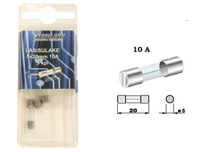 SULAKEBLISTER LASI 10A 5X20MM 5-KPL