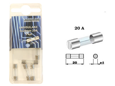 SULAKEBLISTER LASI 20A 5X20MM 5-KPL