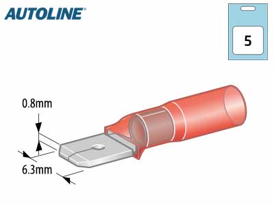 KUTISTELIITIN AUTOLINE PUN 6,3 UROS 5KPL