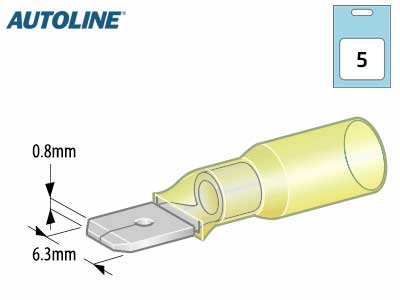 KUTISTELIITIN AUTOLINE KELT. 6,3 UROS 5KPL