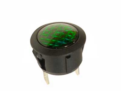 12V, vihreä, as. ø20mm, 4.8mm laattaliittimet (2)