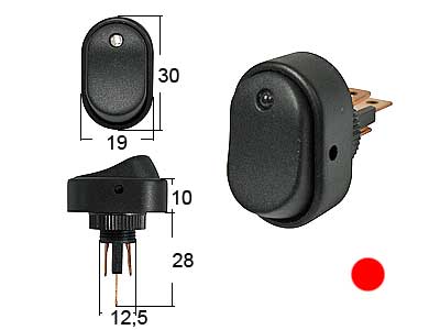 KEINUKYT.OVAL 0-1 LED PUN 12V