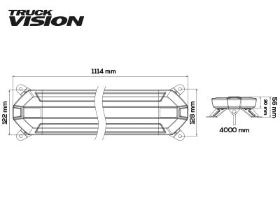 TRUCKVISION SLIM 1114 MM MAJAKKAPANEELI
