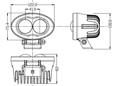 LED TRUKKIVALO SIN SPOT 9-110V 6W