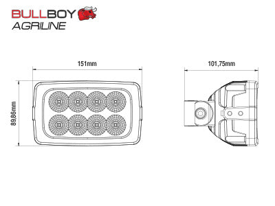 BULLBOY AGRILINE LED-TYÖVALO 9-36V 40W