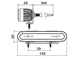 LED-TASOVILKKU KELT 142X30X35MM  12-24V IP67/R65 *