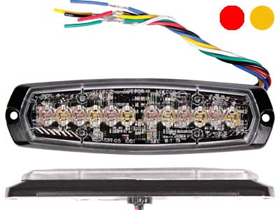 AXIXTECH SM6-D 6+6LED DUAL RED/AMBER R65 (XR2/XA2) #