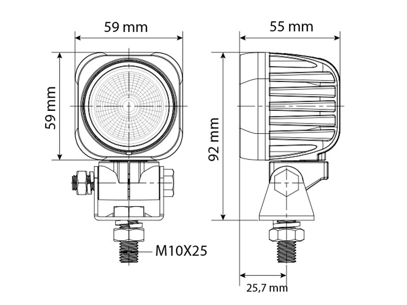 BULLBOY AGRILINE LED-TYÖVALO 9-32V 20W SQUARE