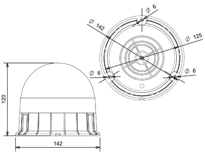 LED-MAJAKKA LOW R65 12/24 KELT. 3-PULTTI