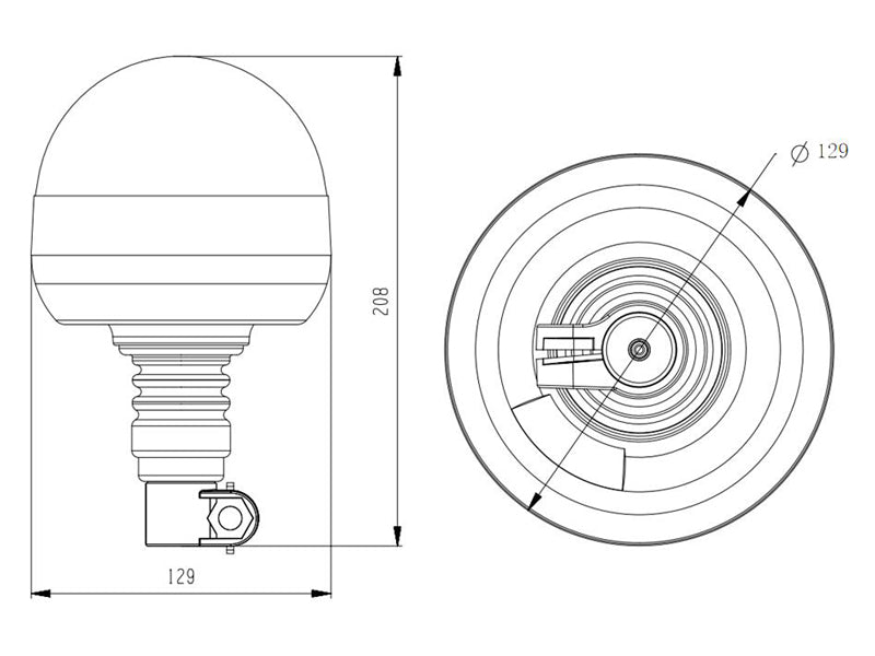LED-MAJAKKA LOW R65 12/24V KELT. TAPPI/TAIPUISA