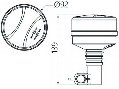 LED-MAJAKKA R65 MINI LOW 12/24V KELT. TAPPI
