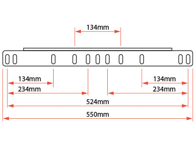 LISÄVALOTELINE MUSTA EU-KILVELLE 550MM