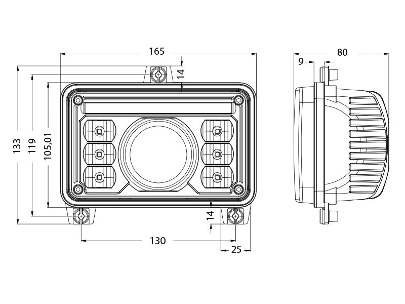 AGRILINE AJOVALO 4X6" LED HI/LO HIGH POWER