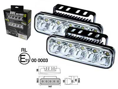 LED-PÄIVÄVALOSARJA 12/24V 147X45X56 5XTEHOLED