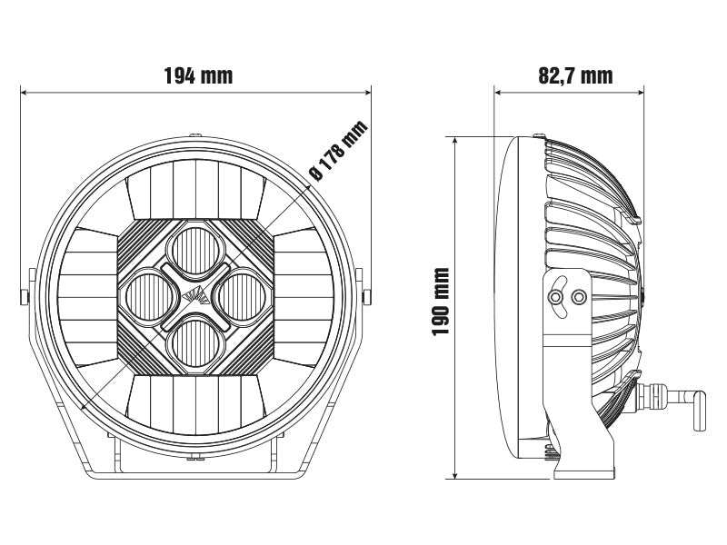 OPTIBEAM SE7EN 7" LED KAUKOVALO