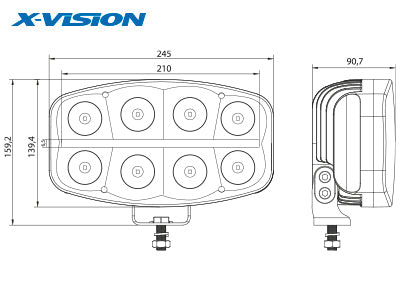 X-VISION QUADRATOR LED 64W 10-30V