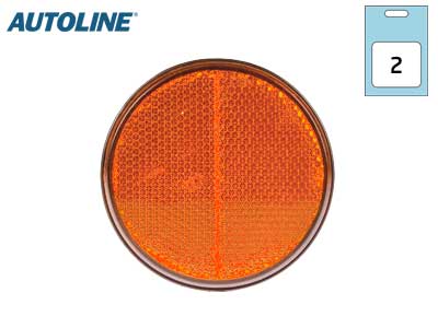 AUTOLINE HEIJASTINPARI PYÖREÄ KELT. 70MM LIIMALLA