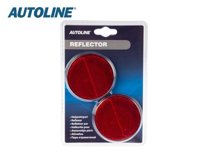 AUTOLINE HEIJASTINPARI PYÖREÄ PUN. 70MM LIIMALLA