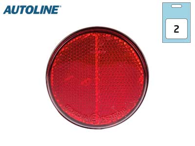 AUTOLINE HEIJASTINPARI PYÖREÄ PUN. 70MM LIIMALLA