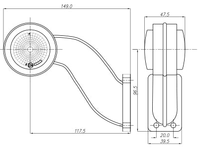 LED-ÄÄRIVALO KIR/PUN 12/24V VAS.