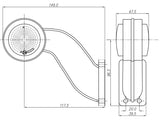LED-ÄÄRIVALO KIR/PUN 12/24V VAS.