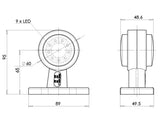 LED-ÄÄRIVALO SOP. VAS.+OIK. 12/24 V