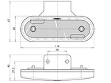LED-ÄÄRIVALO KELT. JALALLA 12/24V 114X40MM