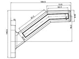 LED-ÄÄRIVALO VAS.KUMIV.12/24V 185MM JARRUVALOLLA JA DYN.VILK.