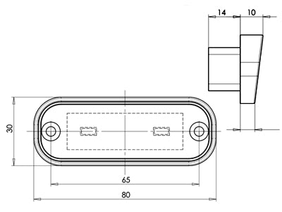 LED-REKISTERIVALO 12/24V 80X30MM