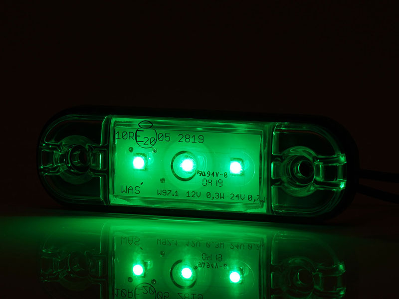 LED-ÄÄRIVALO VIHREÄ 12/24V 84X24MM