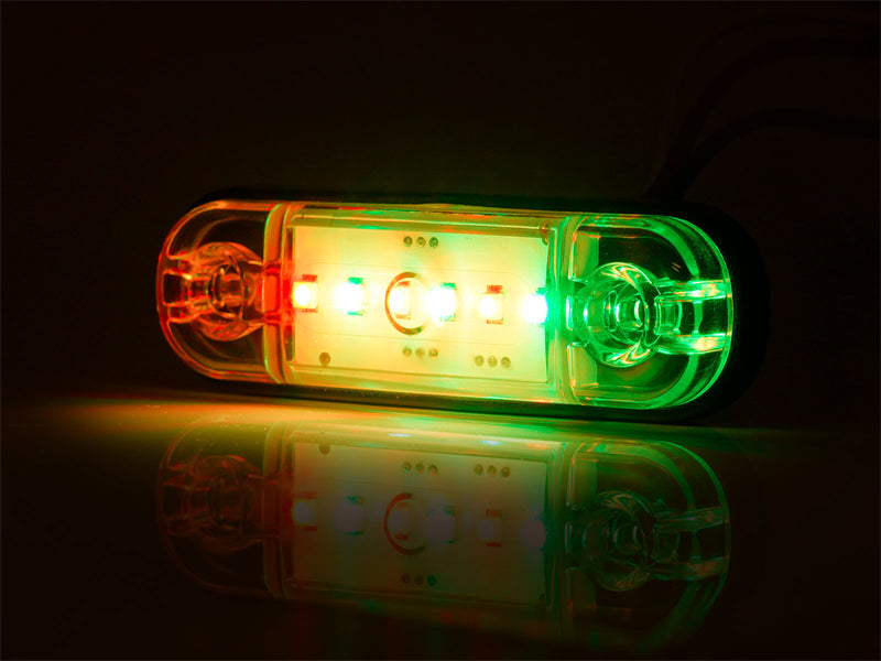 LED-VALO PUNAINEN/VIHREÄ 12/24V 84X24MM