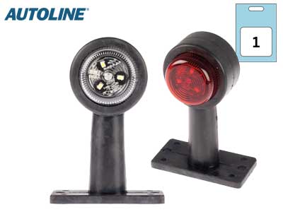 AUTOLINE LED ÄÄRIVALO PUN/VAL. KUMIVARSI 12-24V