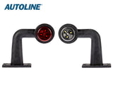AUTOLINE LED ÄÄRIVALOPARI PUN/VAL. L-KUMIVARSI 12-24V